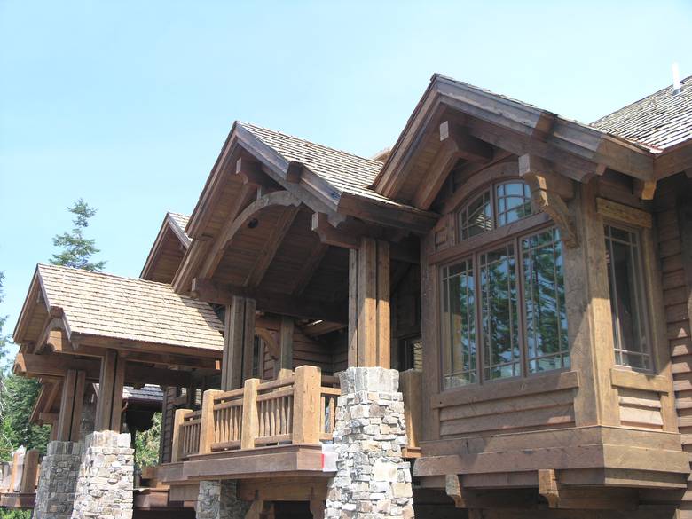Douglas Fir S4S Timbers--Exterior / All materials were distressed and stained onsite